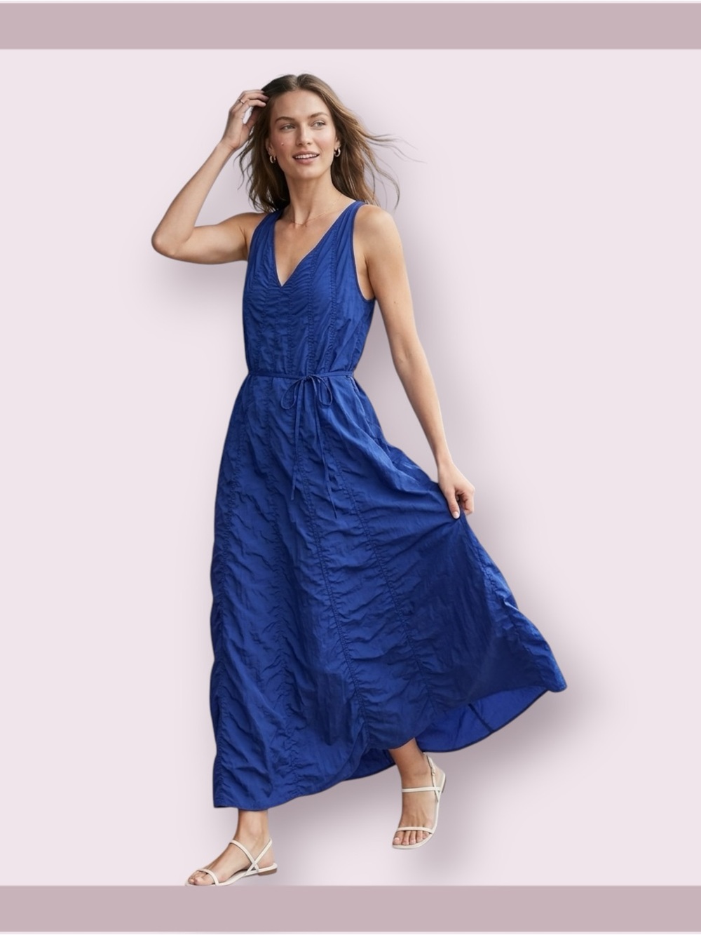 Athleta Poseidon Blue Canopy Parachute Maxi Dress
